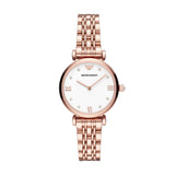 Emporio Armani Gianni T-Bar Quartz White Dial Rose Gold Steel Strap Watch For Women - AR11267 Buy Now By Emporio Armani