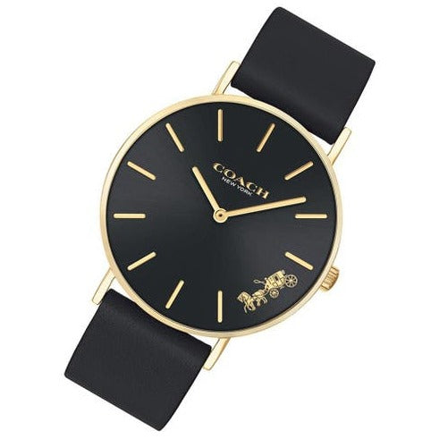 Coach Perry Black Dial Black Leather Strap Watch for Women - 14503333-C Buy Now By Coach