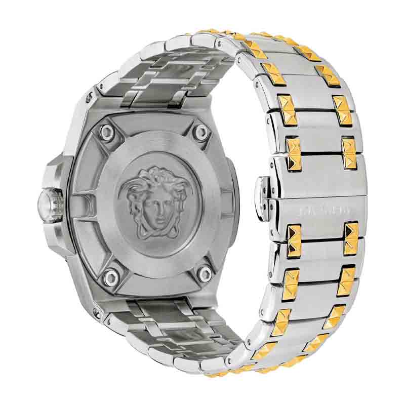 Versace Chain Reaction Quartz White Dial Two Tone Steel Strap Watch for Men - VEDY00519 Buy Now By Versace