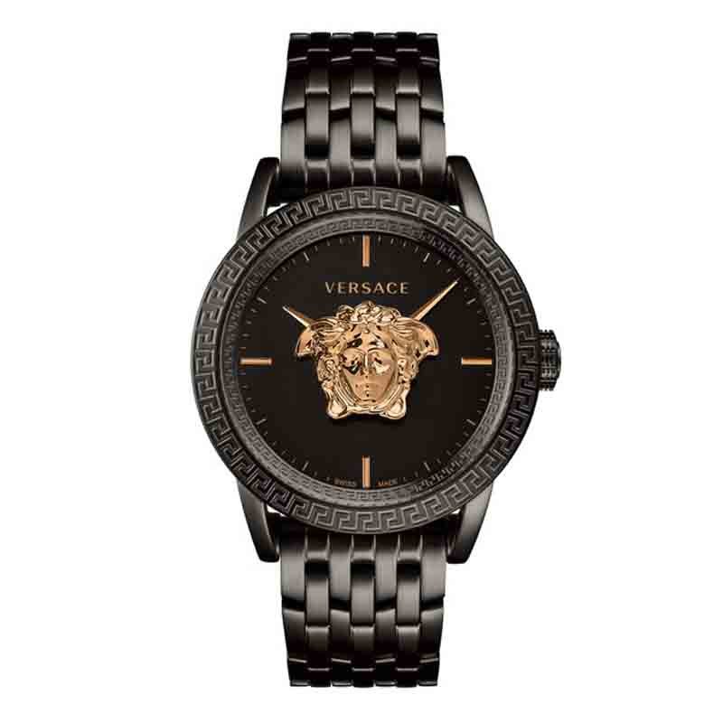 Versace Palazzo Empire Black Dial Black Steel Strap Watch for Men - VERD00518 Buy Now By Versace