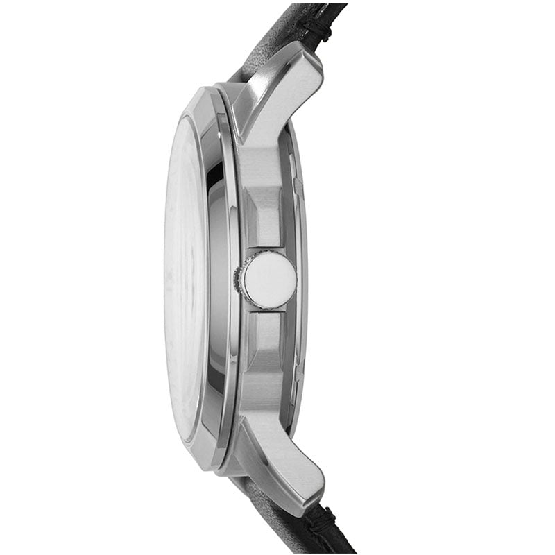 Fossil Grant Skeleton White Dial Black Leather Strap Watch for Men - ME3053 Buy Now By Fossil