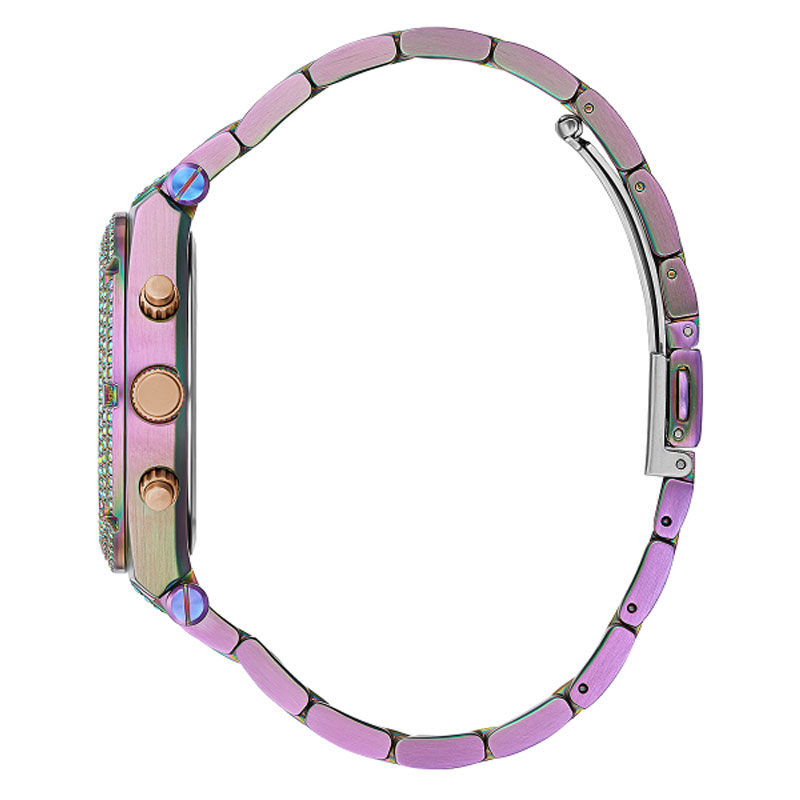 Guess Heiress Multifunction Diamonds Purple Dial Purple Steel Strap Watch for Women - GW0440L3 Buy Now By Guess