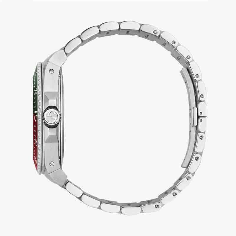 Gucci Dive Quartz Green Dial Silver Steel Strap Watch For Men - YA136222 Buy Now By Gucci