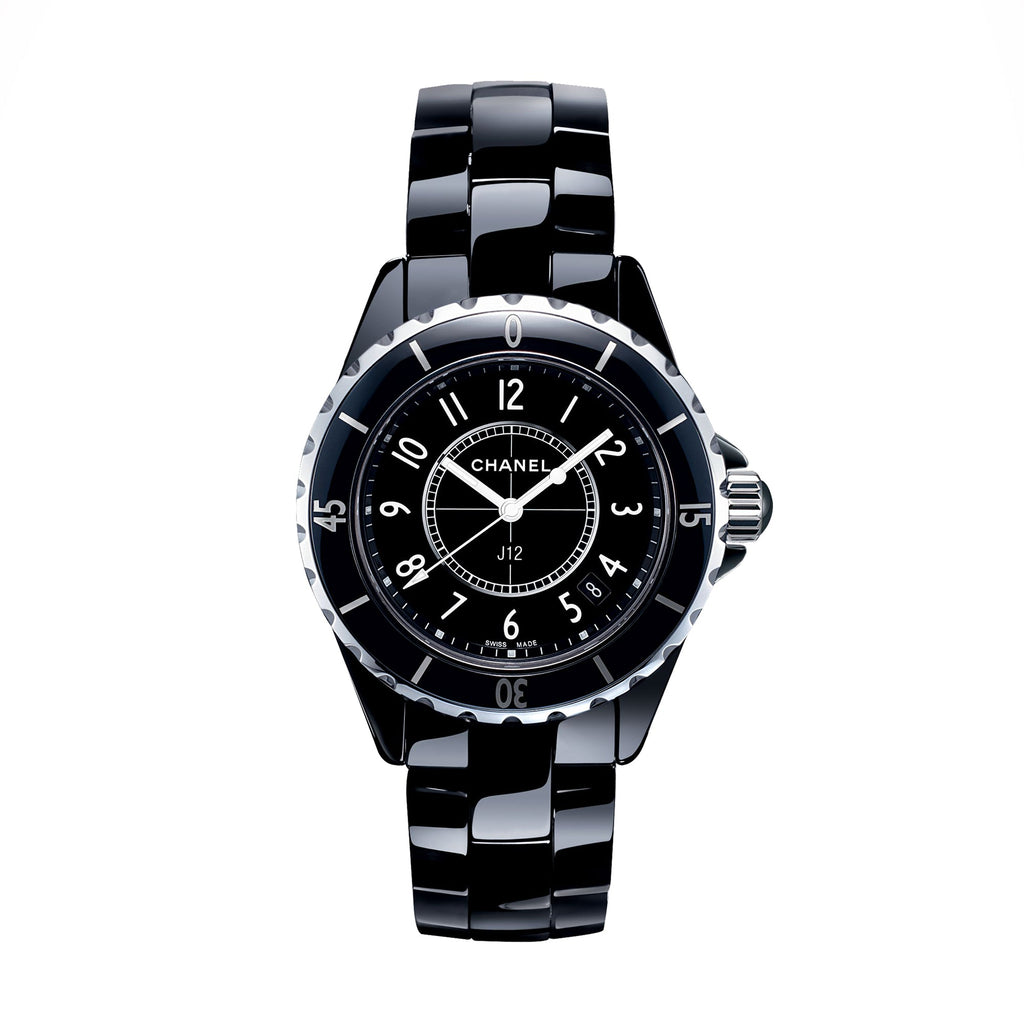 Chanel J12 Quartz Ceramic Black Dial Black Steel Strap Watch for Women - J12 H0682 Buy Now By Chanel