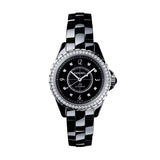 Chanel J12 Diamonds Ceramic Black Dial Black Steel Strap Watch for Women - J12 H3108 Buy Now By Chanel