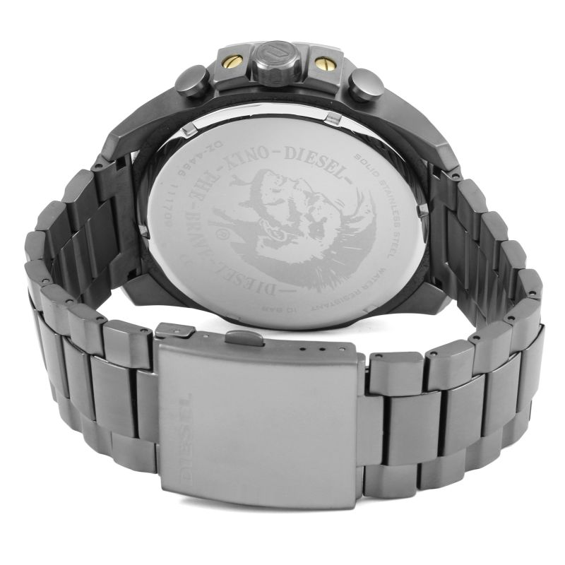 Diesel Mega Chief Chronograph Grey Dial Grey Steel Strap Watch For Men - DZ4466 Buy Now By Diesel