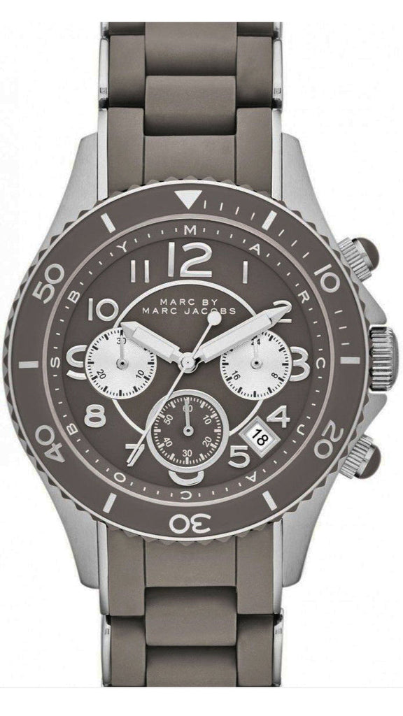 Marc Jacobs Rock Chronograph Grey Dial Grey Silicone Strap Watch for Women - MBM2595 Buy Now By Marc Jacobs