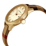 Burberry Classic Champagne Gold Dial Horseferry Leather Strap Watch for Women - BU10104 Buy Now By Burberry