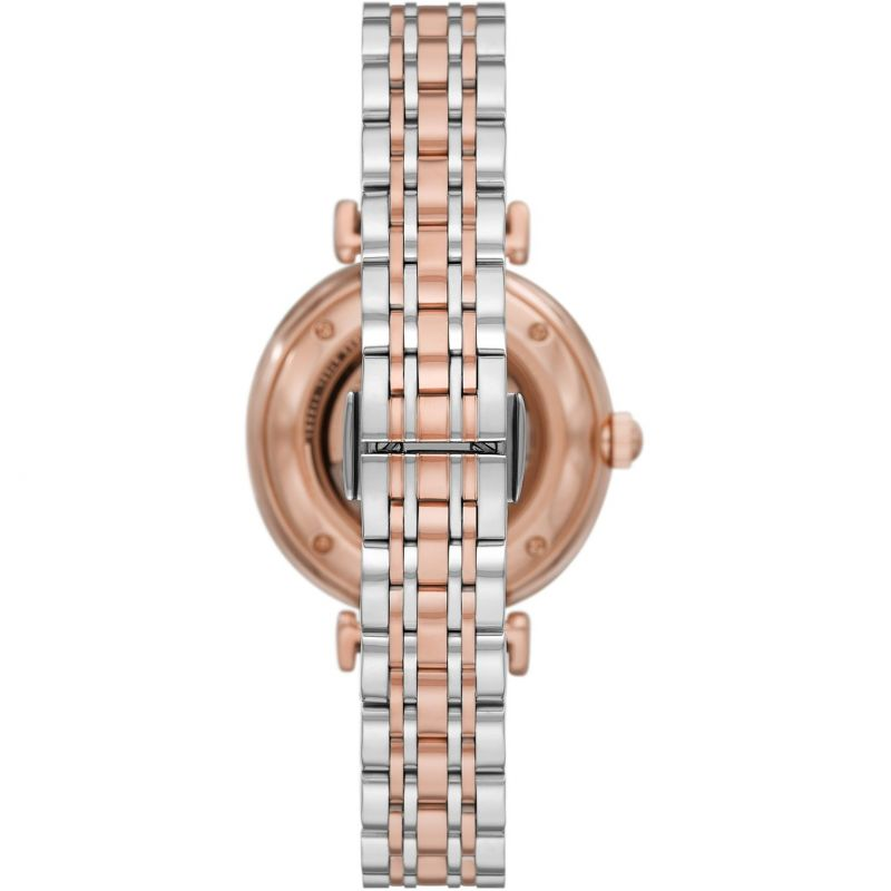 Emporio Armani Meccanico Automatic Mother of Pearl Dial Two Tone Steel Strap Watch For Women - AR60049 Buy Now By Emporio Armani