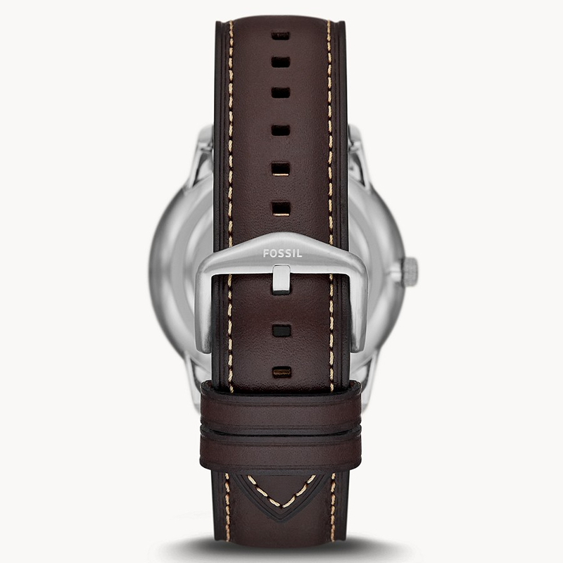Fossil Neutra Minimalist Moonphase Silver Dial Brown Leather Strap Watch for Men - FS5905 Buy Now By Fossil