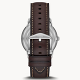 Fossil Neutra Minimalist Moonphase Silver Dial Brown Leather Strap Watch for Men - FS5905 Buy Now By Fossil