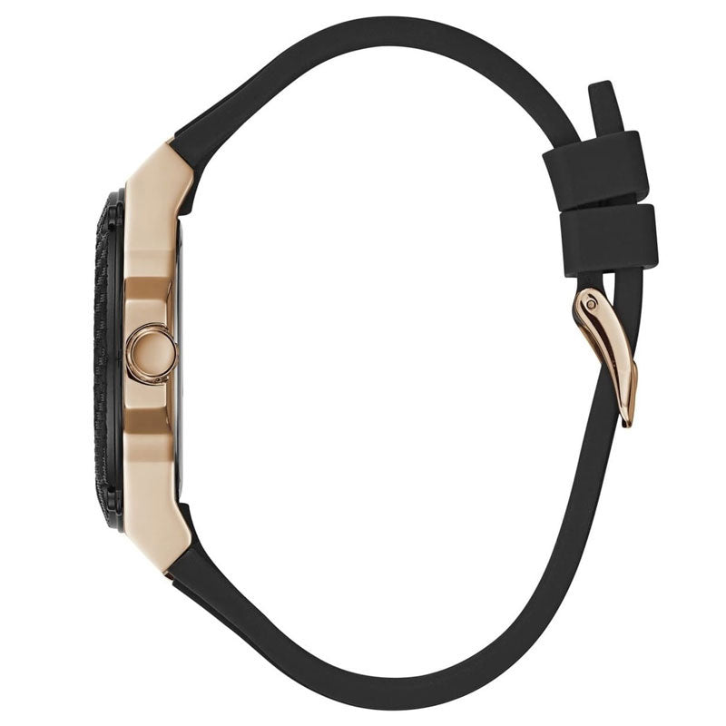 Guess Zena Chronograph Black Dial Black Rubber Strap Watch For Women - W1094L6 Buy Now By Guess