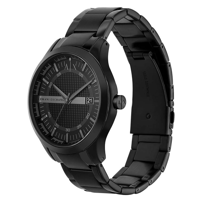 Armani Exchange Hampton Chronograph Black Dial Black Steel Strap Watch For Men - AX2104 Buy Now By Armani Exchange