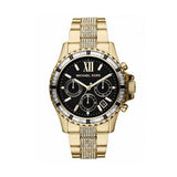 Michael Kors Everest Chronograph Black Dial Gold Steel Strap Watch For Women - MK5828 Buy Now By Michael Kors