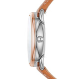 Fossil Tailor Date-Day Quartz Blue Dial Brown Leather Strap Watch for Women - ES4257 Buy Now By Fossil