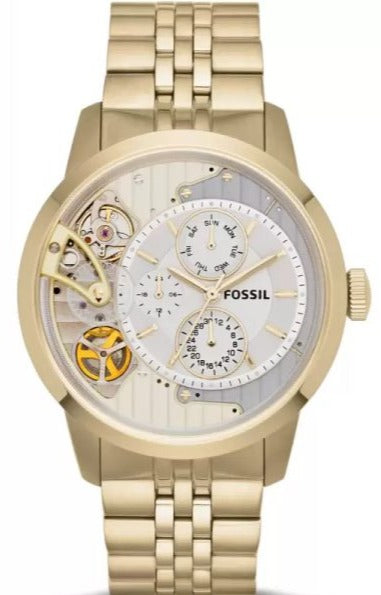 Fossil Townsman Chronograph Skeleton Gold Dial Gold Steel Strap Watch for Men - ME1137 Buy Now By Fossil