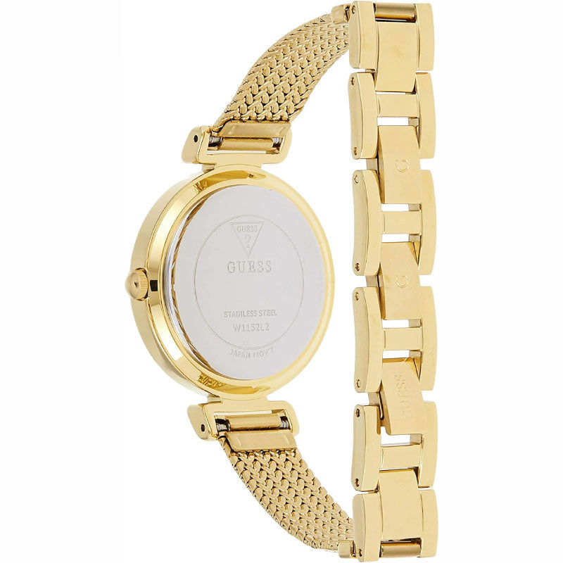 Guess Quartz White Dial Gold Steel Strap Watch For Women - W1152L2 Buy Now By Guess