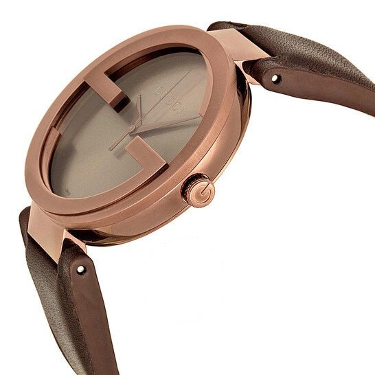 Gucci Interlocking Iconic Brown Dial Brown Leather Strap Watch For Women - YA133207 Buy Now By Gucci