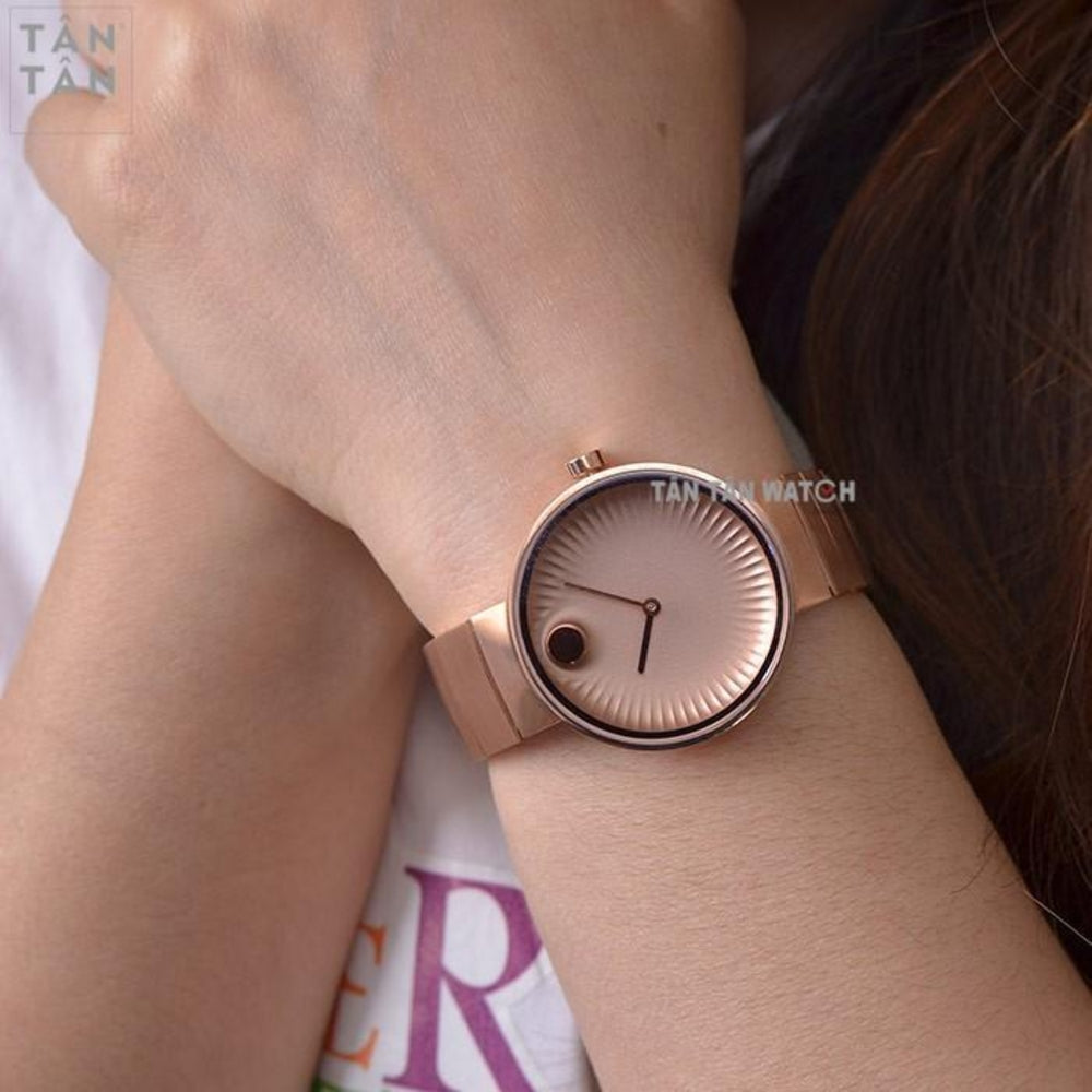 Movado Edge Rose Gold Dial Rose Gold Steel Strap Watch for Women - 3680013 Buy Now By Movado