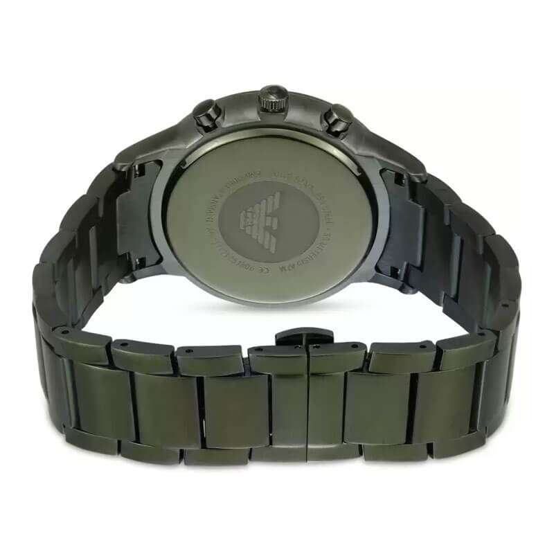 Emporio Armani Renato Chronograph Quartz Grey Dial Green Steel Strap Watch For Men - AR11117 Buy Now By Emporio Armani