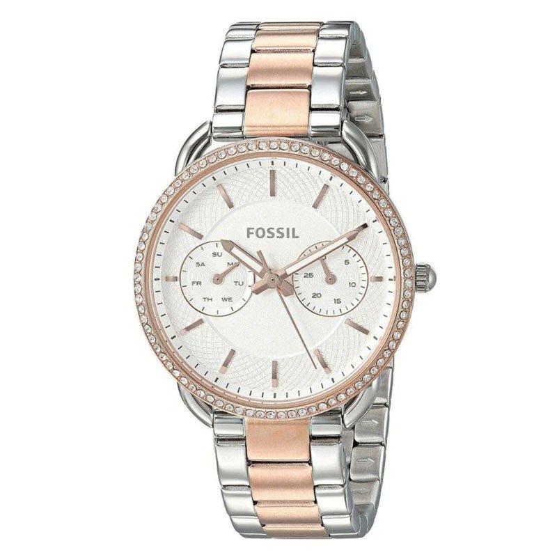 Fossil Tailor White Dial Two Tone Steel Strap Watch for Women - ES4396 Buy Now By Fossil