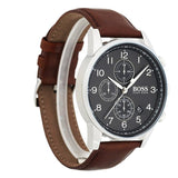 Hugo Boss Navigator Grey Dial Brown Leather Strap Watch for Men - 1513494 Buy Now By Hugo Boss