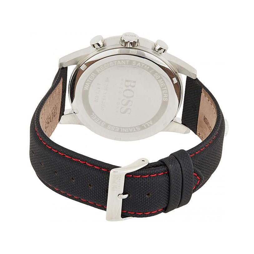 Hugo Boss Navigator Black Dial Black Leather Strap Watch for Men - 1513535 Buy Now By Hugo Boss