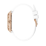 Guess Cosmo Diamonds Silver Dial White Rubber Strap Watch for Women - GW0034L2 Buy Now By Guess