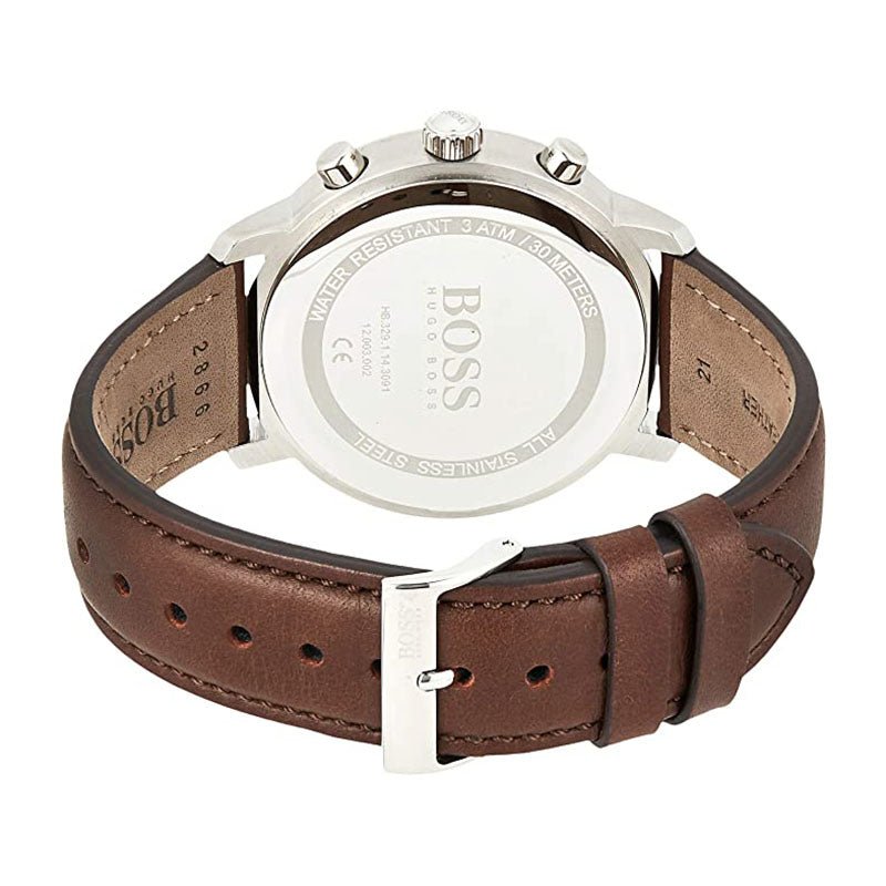 Hugo Boss Attitude Blue Dial Brown Leather Strap Watch for Men - 1513606 Buy Now By Hugo Boss