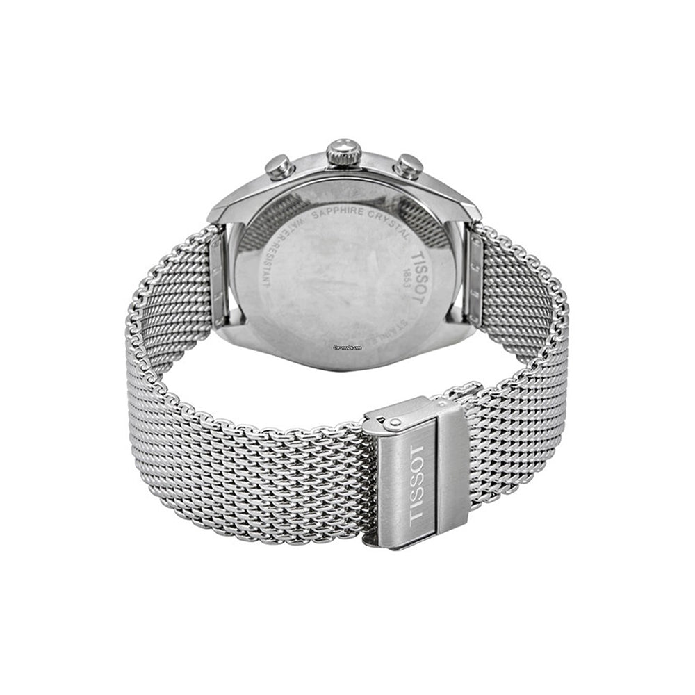 Tissot PR 100 Chronograph Blue Dial Silver Mesh Bracelet Watch for Men - T101.417.11.041.00 Buy Now By Tissot