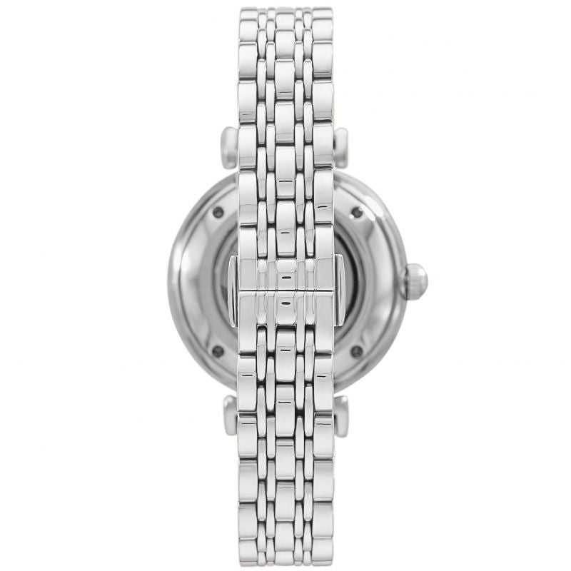 Emporio Armani Gianni T-Bar Automatic Silver Dial Silver Steel Strap Watch For Women - AR60022 Buy Now By Emporio Armani