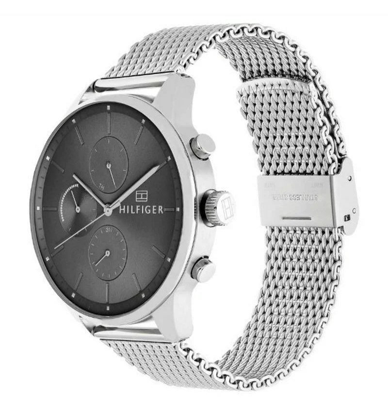 Tommy Hilfiger Chase Quartz Grey Dial Silver Mesh Bracelet Watch For Men - 1791484 Buy Now By Tommy Hilfiger