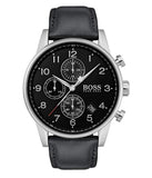 Hugo Boss Navigator Black Dial Black Leather Strap Watch for Men - 1513678 Buy Now By Hugo Boss