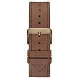 Guess Analog Multifunction White Dial Brown Leather Strap Watch for Men - GW0262G3 Buy Now By Guess