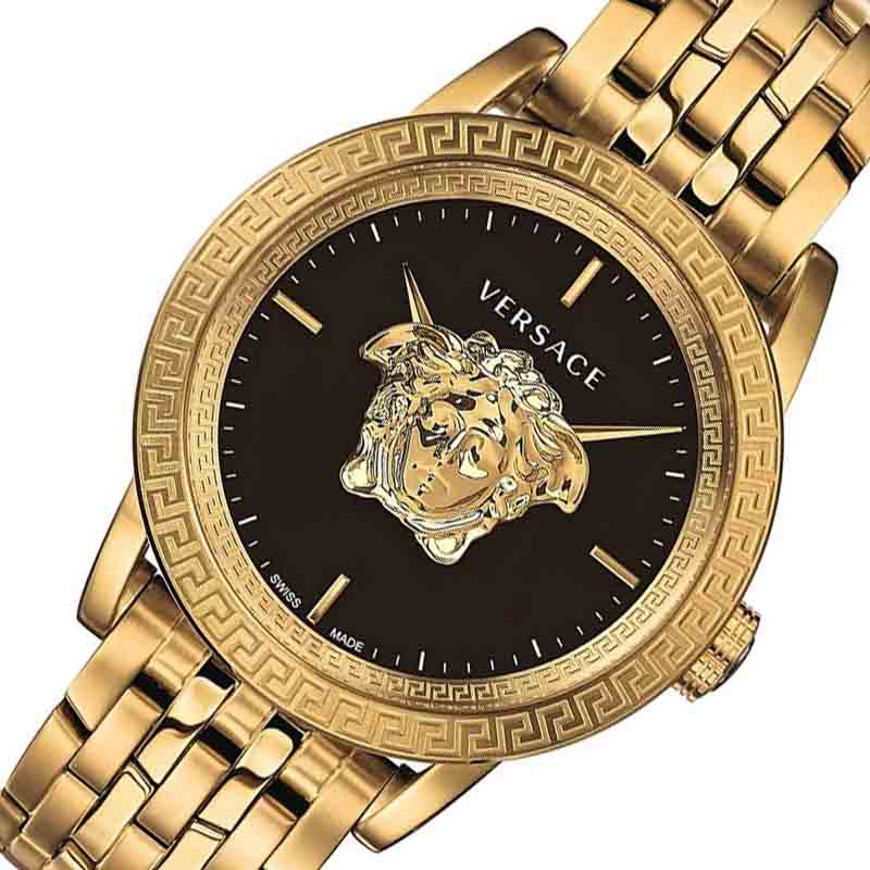 Versace Palazzo Empire Black Dial Gold Steel Strap Watch for Men - VERD00818 Buy Now By Versace