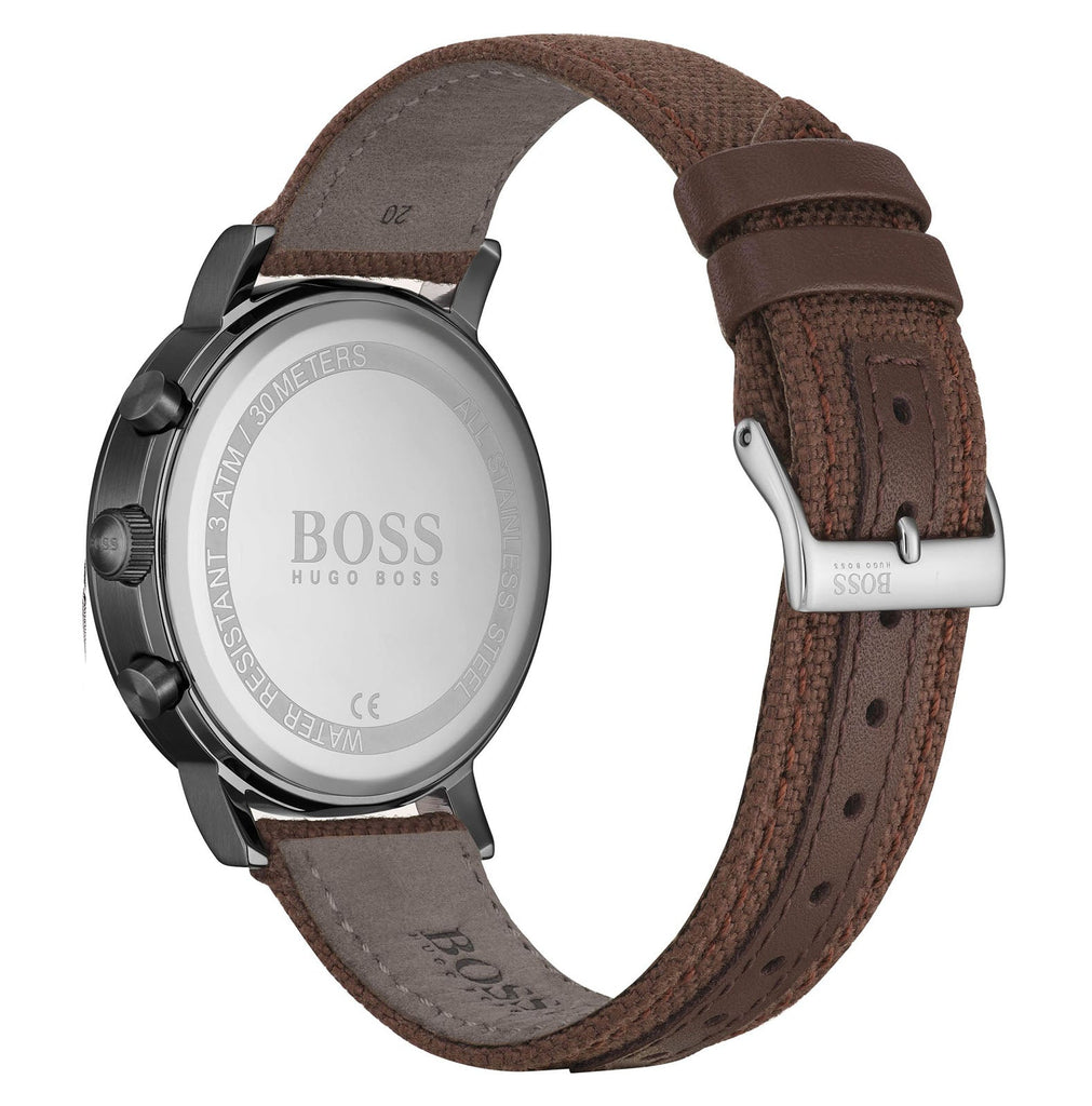 Hugo Boss Spirit White Dial Brown Nylon Strap Watch for Men - 1513690 Buy Now By Hugo Boss