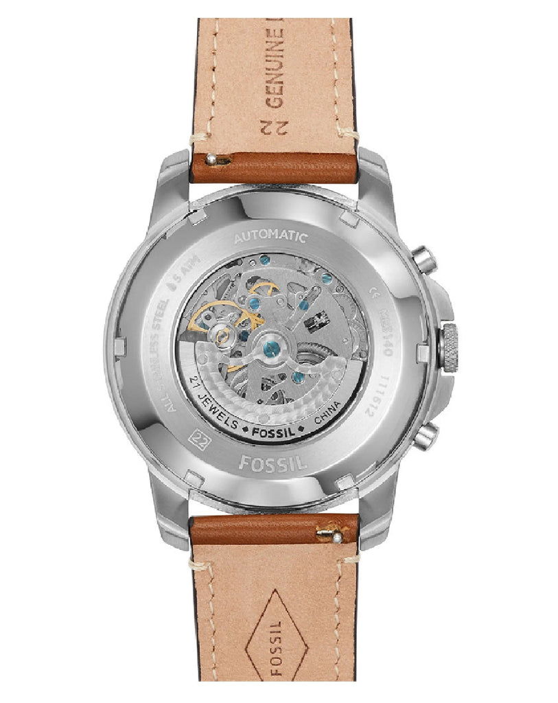 Fossil Grant Sport Automatic Skeleton Blue Dial Brown Leather Strap Watch for Men - ME3140 Buy Now By Fossil