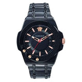 Versace Chain Reaction Quartz Black Dial Black Steel Strap Watch for Men - VEDY00719 Buy Now By Versace