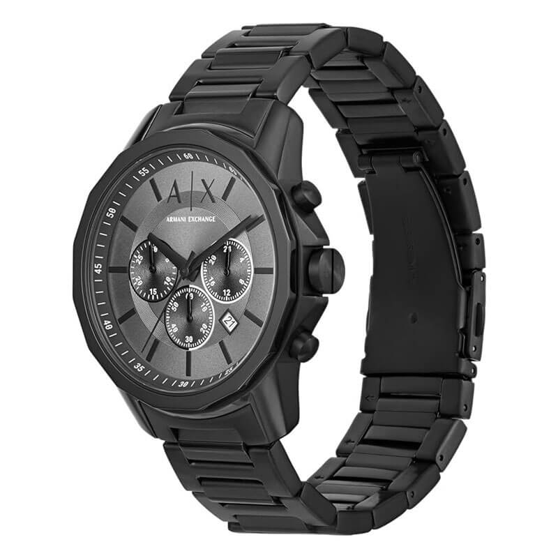 Armani Exchange Chronograph Black Dial Black Steel Strap Watch For Men - AX7140 Buy Now By Armani Exchange