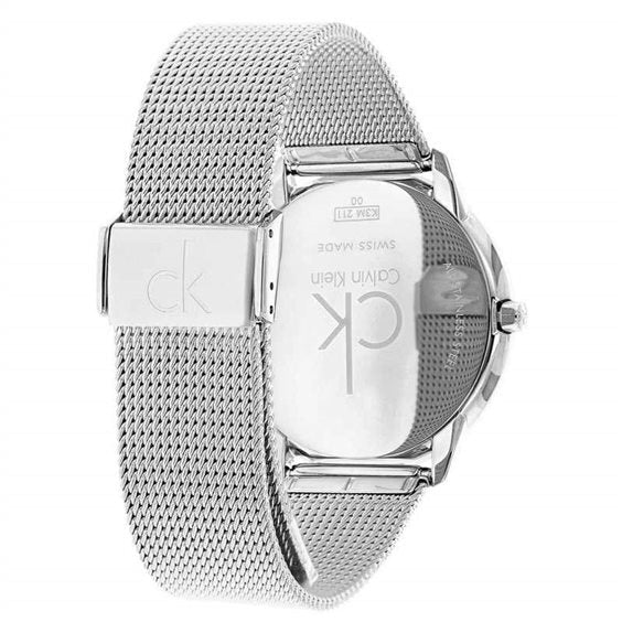 Calvin Klein Minimal Blue Dial Silver Mesh Bracelet Watch for Men - K3M2112N Buy Now By Calvin Klein