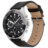 Tommy Hilfiger Larson Chronograph Black Dial Black Leather Strap Watch For Men - 1791984 Buy Now By Tommy Hilfiger
