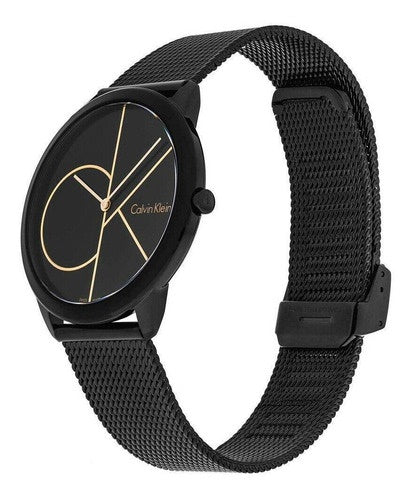 Calvin Klein Minimal Black Dial Black Mesh Bracelet Watch for Men - K3M214X1 Buy Now By Calvin Klein