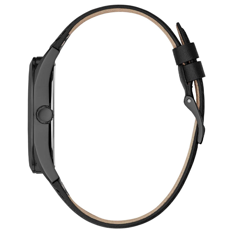 Guess Analog Quartz Black Dial Black Leather Strap Watch For Men - GW0389G4 Buy Now By Guess