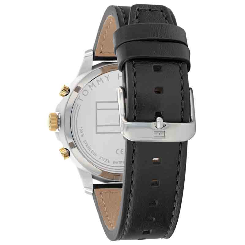 Tommy Hilfiger Henry Chronograph Black Dial Black Leather Strap Watch For Men - 1710474 Buy Now By Tommy Hilfiger