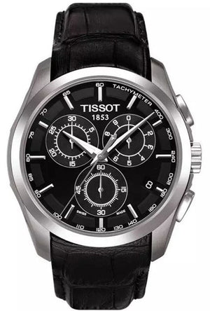 Tissot T Classic Couturier Chronograph Black Dial Black Leather Strap Watch For Men - T035.617.16.051.00 Buy Now By Tissot