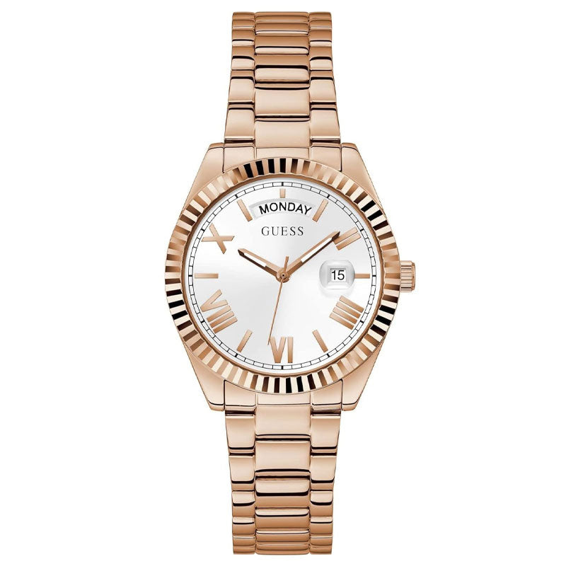 Guess Luna White Dial Rose Gold Steel Strap Watch for Women - GW0308L3 Buy Now By Guess