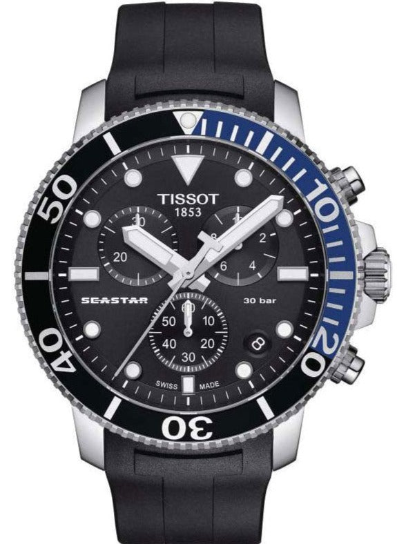 Tissot Seastar 1000 Chronograph Black Dial Black Rubber Strap Watch For Men - T120.417.17.051.02 Buy Now By Tissot
