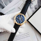 Versace Casual Chronograph Blue Dial Blue Leather Strap Watch for Men - VERG004-18 Buy Now By Versace