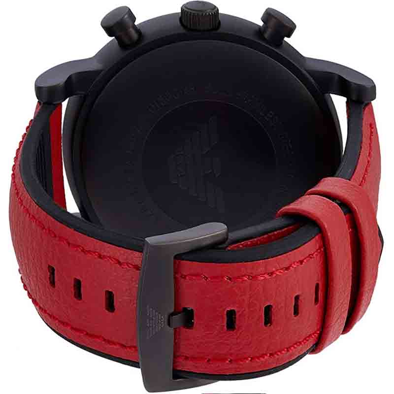 Emporio Armani Luigi Chronograph Black Dial Red Leather Strap Watch For Men - AR1971 Buy Now By Emporio Armani