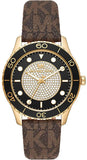 Michael Kors Runway Quartz Black Dial Brown Leather Strap Watch For Women - MK6979 Buy Now By Michael Kors